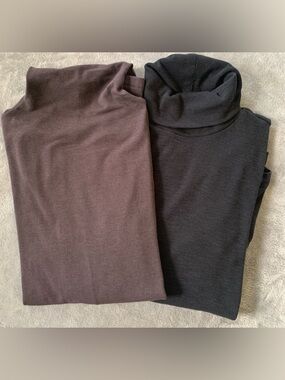 GAP Bundle of 2 Turtleneck Tops in Black and Brown.